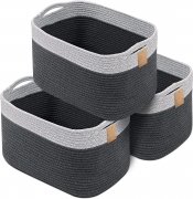 <b>cotton rope baskets set of 3</b>