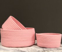 WOVEN STORAGE COTTON ROPE BASKETS